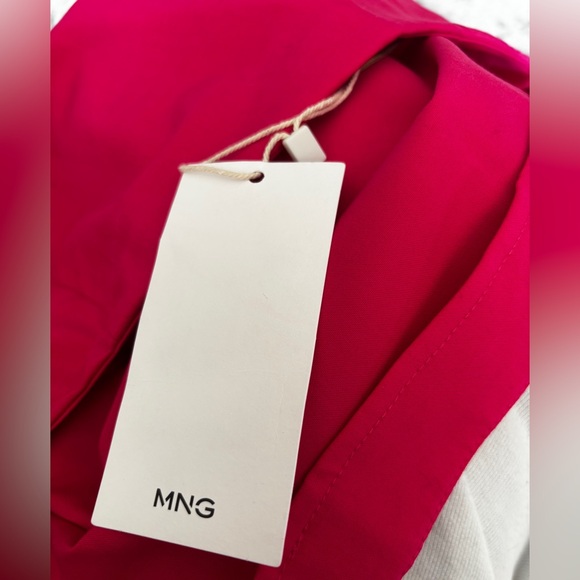 NWT MANGO Ankle Wide Leg Trouser Pants Hot Pink Pleated Size: 10 - Picture 2 of 4